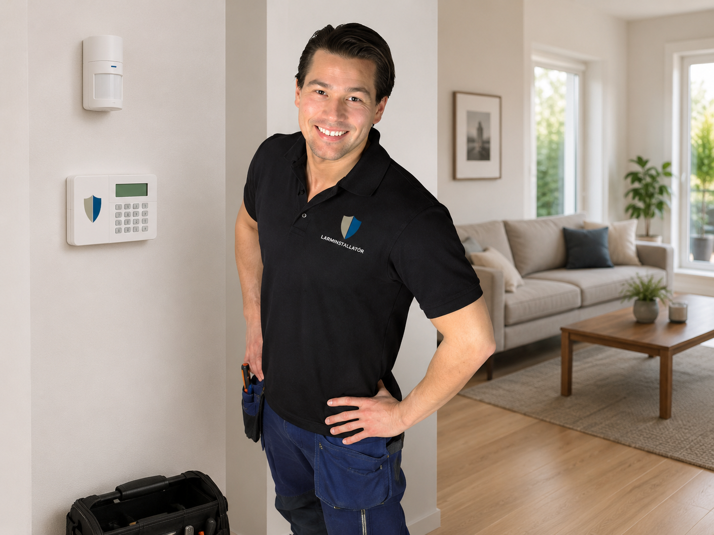 Vårt team installerar larm